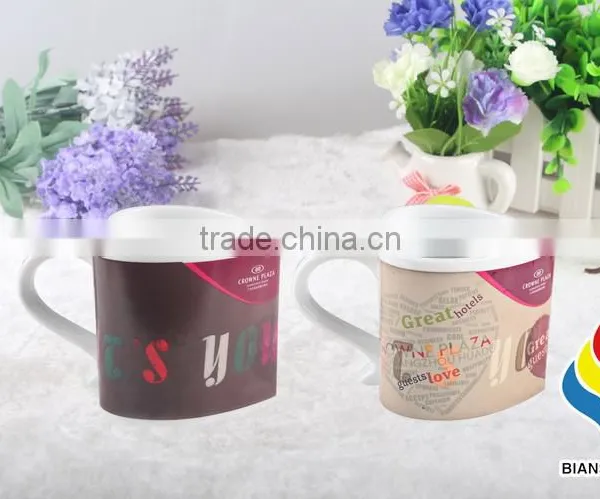 Heart Shape Ceramic Mug With Revolving Logo photo-6