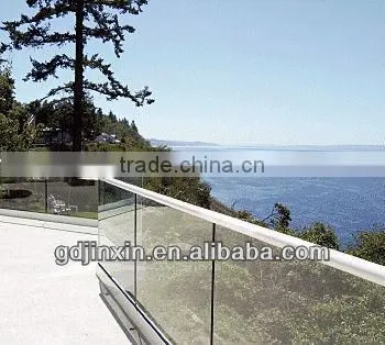 Glass Railing With Slot Channep Pipe And Tempered Glass Panels photo-2
