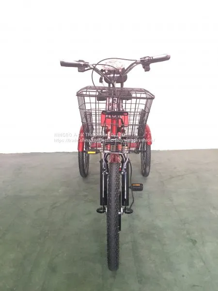 350Вт, 48В электрический трицикл с передней и задней корзиной, EWheels электротрицикл для взрослых photo-3