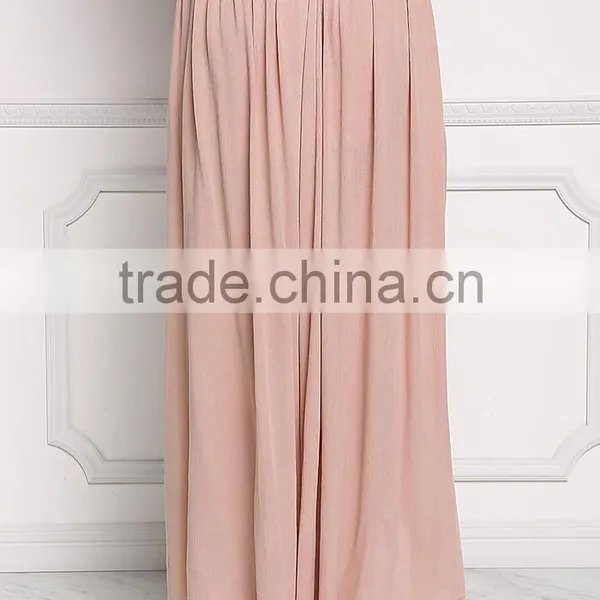 Blush Ruched New Arrive Boho High Slit Maxi Skirts Long photo-3