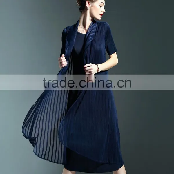 Wholesale England Style Chiffon Spliced Wrinkled Midi Dress for Lady photo-5