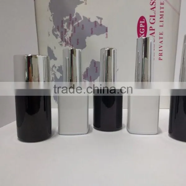 Fancy White UV Coated Bottle With Shiny Silver Cap,gel Bottle Sets With Cap and Brush India photo-2