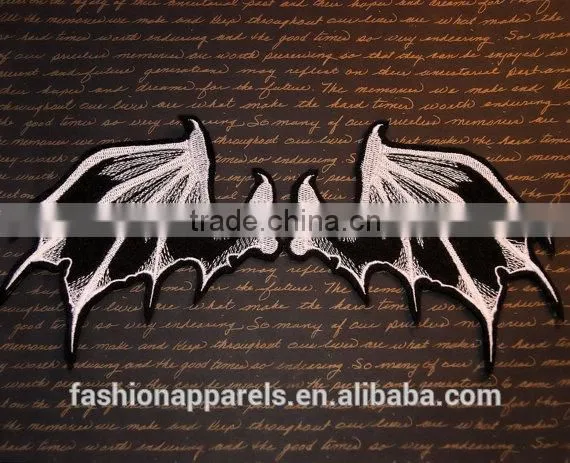 Custom High Quality Embroidered Demon Wings Patch for Clothes Embroidery Patch Made in China Choose Size/color photo-4