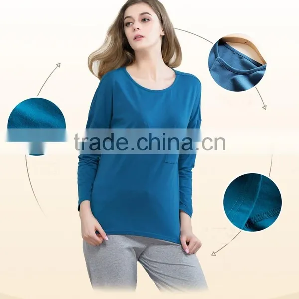 OEM Wholesale Custom Variety Casual Round Neck Cotton Inner Long Sleeve Women T-shirt