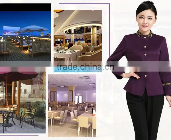 Juqian Custom Elegant High Quality Fashion Waiter and Waitress Reception Hotel Uniform for Autumn Winter photo-5