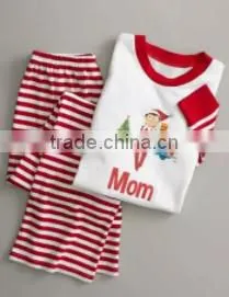 2017 Wholesale Matching Family Pajamas Spirit Embroidery Design Christmass Sleepwear Clothes photo-3