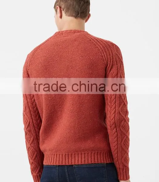 Men's Chunky Cable Knit Pattern Cotton Sweater for Wholesale photo-3