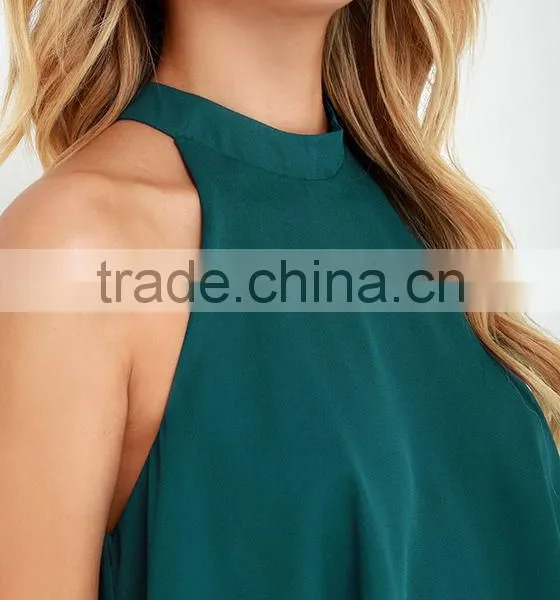 New Summer High Quality Sleeveless Plain Style Fashion Blouses From Garment Factories in China photo-6