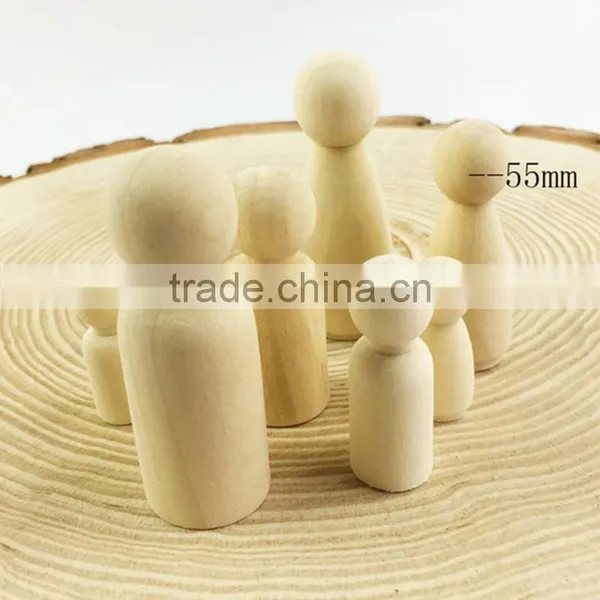 Unfinished Wood People Shape Family Peg Dolls Handmade Toy DIY Craft photo-3