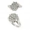 Super Flash and Ornate 925 Sterling Silver Engagement and Wedding Ring Sets With Zircons Micro Paved