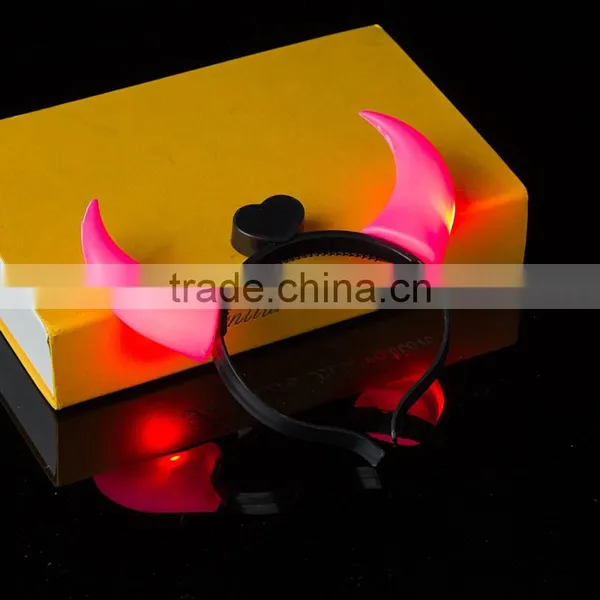 Halloween Party Colorful Led Hair Band Lashing ox Horns Hair Band photo-3