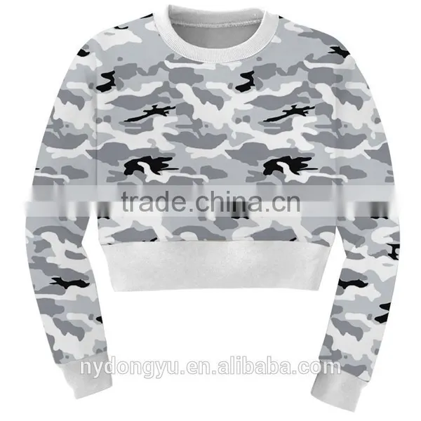 Women Short Camoflage Sweatshirt Crop Top /yuxg Code 3d Printed Hoodies Crop Top photo-2