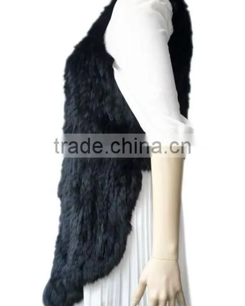 YRFUR YR016 Various Color Available Fur Vest/Cropped Hand Knit Rabbit Fur Vest photo-3