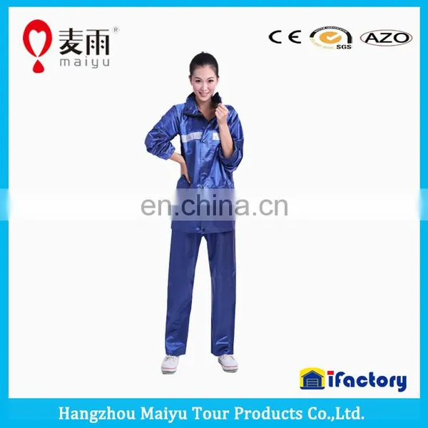 Maiyu 170T/90T/210T Polyester Firm Waterproof Breathable Rain Suit photo-3