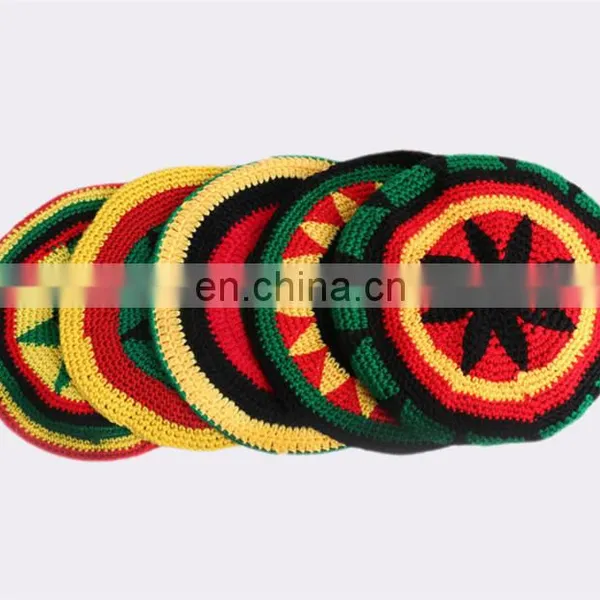 Custom Fashion Jamaica Knitted Crochet Rasta Beanie Hat photo-3