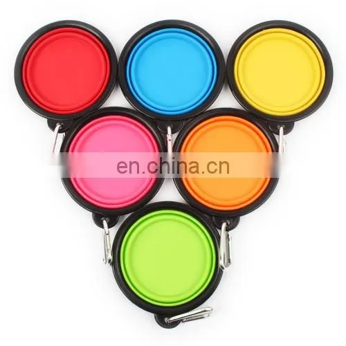 Dropshipping Cheap Portable Pet Folding Feeding Bowl Silicone Water Dish Feeder Puppy Travel Bowl, Random Color Delivery photo-2