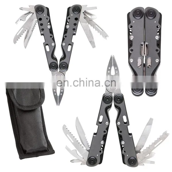 11in 1 Foldable Stainless Steel and Aluminum Multi Plier Tools Including Knife,phillips and More