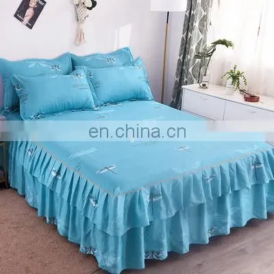 Wholesale Bed Skirt Set Bed Skirt 100% Polyester Bed Skirt Cover Set photo-4