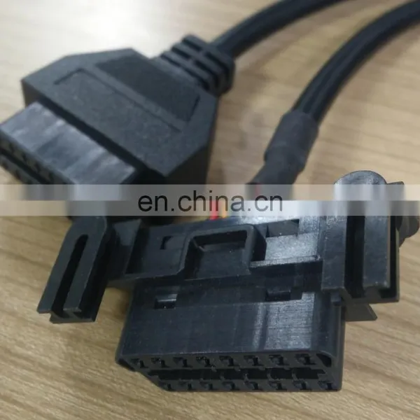 OBD2 Male to Dual Female Adapter Splitter Extension Cable 18cm OBD II 0.6FT photo-3