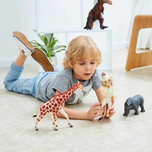 Kit of Animal Model Children Class Learning Kit Lion Rhinoceros Giraffe Cheap Animal PVC Plastic Vinly Animal Toy Decoration photo-4