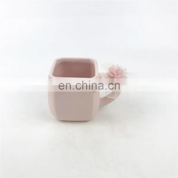 Custom Pink Square Swan Shaped Animal Ceramic Coffee Mug photo-5