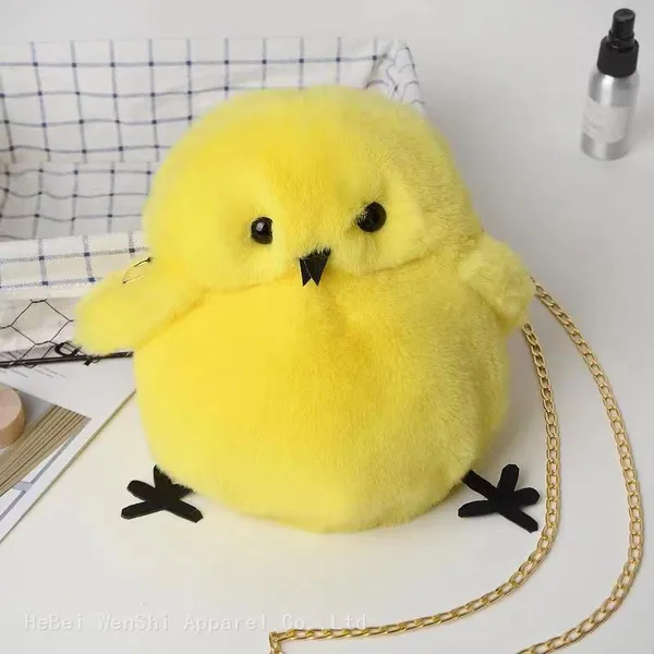 28Autumn Winter Plush Bag Bird Animal Shoulder Crossbody Bag Fur Bag Chicken Backpack Wholesale photo-2
