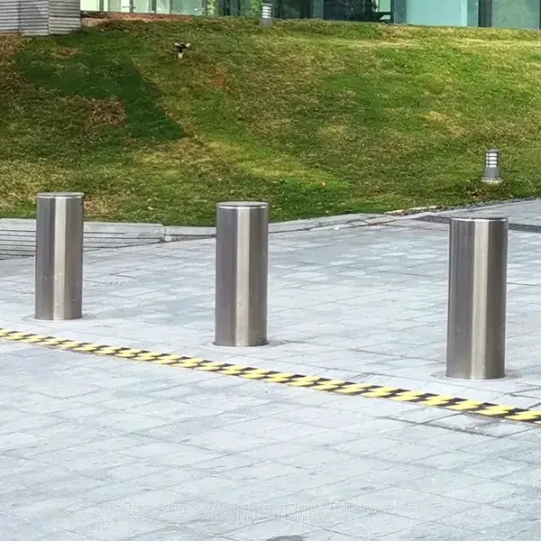 UPARK Car Parking Space Outdoor Safety Road Protection 6mm 4mm Flat Top Metal Roadway Barrier Anti-crash Fixed Post Bollard photo-4