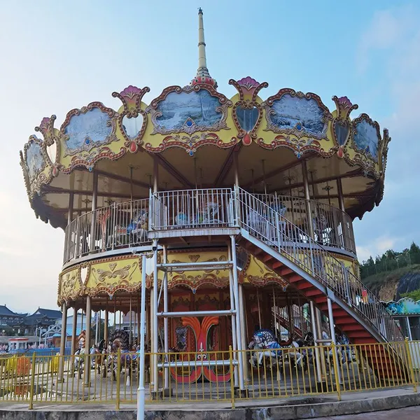 Outdoor Whirligig Swing Rides Playground Merry Go Round Rocking Electric Carousel Horse photo-3