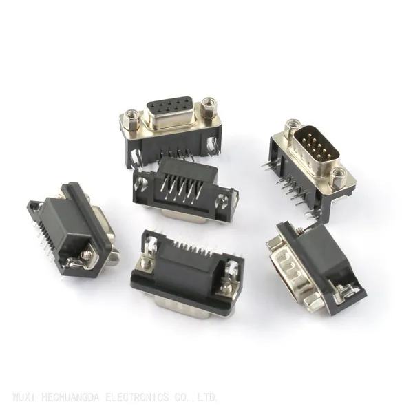 Black DR9 90-degree Curved Needle Male Female Connector Serial Port RS232 Connector 9Pin DR9 Connector photo-3