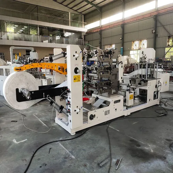 Full Servo Automatic Napkin Paper Pads Making Folding Machine With 2 Color Printing