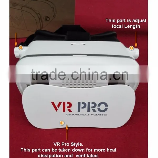 2016 Wholesale VR PRO Virtual Reality T-Shaped Straps, Comfortable Padding, Adjustable Lens With Remote photo-4