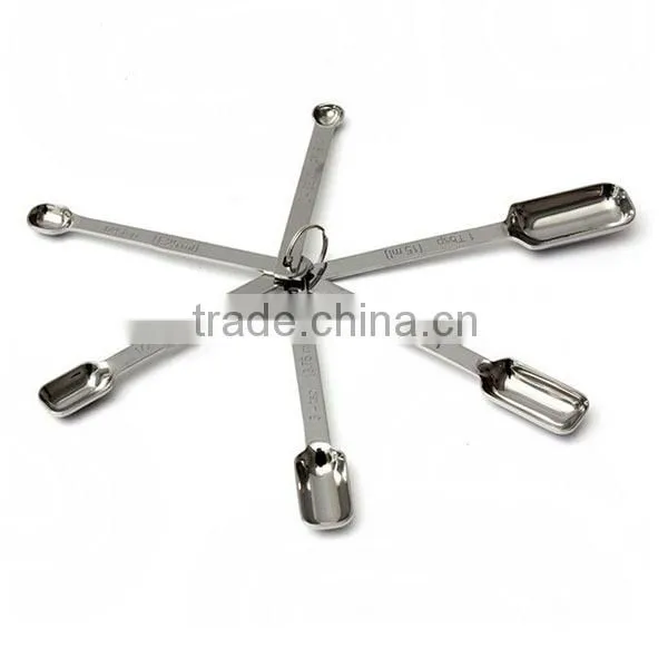 Manufacturer High Quality Stainless Steel Square Head Measuring Spoons Set of 6 Coffee Measuring Spoon Set photo-5