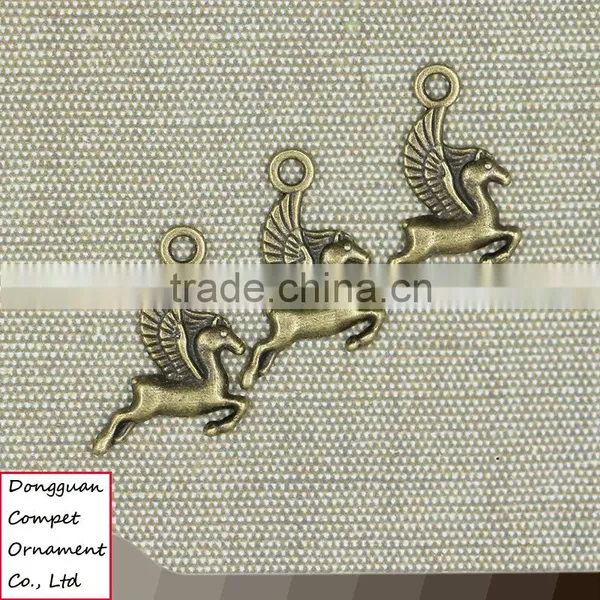 DIY Zinc Alloy Angel Wings Flying Horse Pendant photo-3