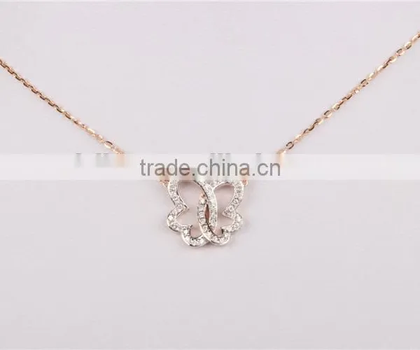 Dubai Jewellry Butterfly Necklace Girl's Silver Sterling Necklace Fashion Jewelry photo-2