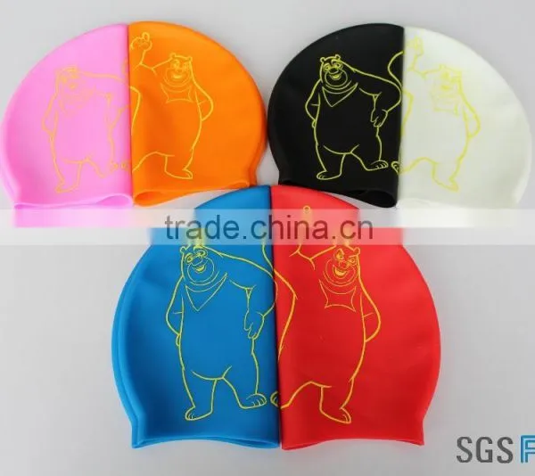 Kids Adults Size Factory Price Humanized Design Original Custom Waterproof Swimming Cap Swim Caps photo-2