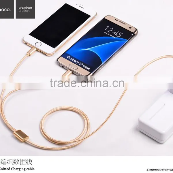 HOCO X2 Knitted Charging Cable for Apple/Android Mobile Phone Micro USB 2in1metal Weave Sync Data Cable for Apple/Android Phone photo-5