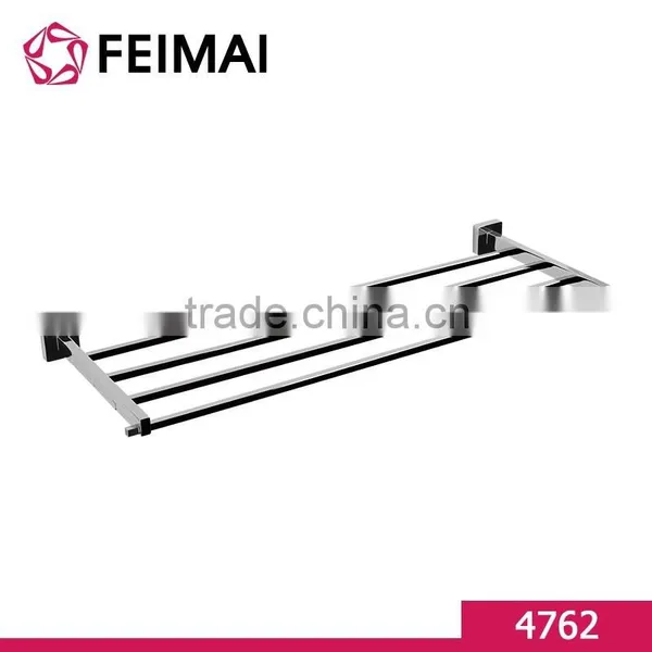 Brass Chrome Single Layer Plated Corner Towel Shelf Rack Bar Holder