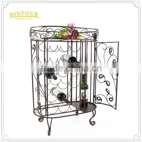 China Factory Retail Display Racks Metal Wine Rack Metal Glass Display Shelf photo-4