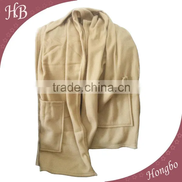 Fleece Shawl Scarf With Pocket