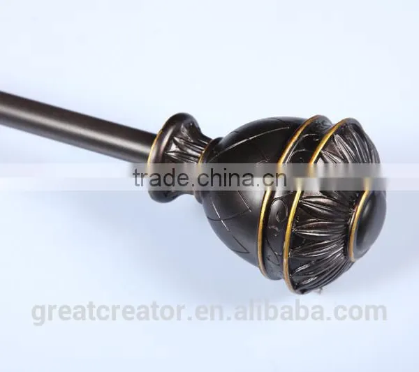 Decorative Open-Work Resin Finials For 3/4" (19mm) Gold Metal Curtain Rods, High Quality Designer Drapery Hardware photo-5