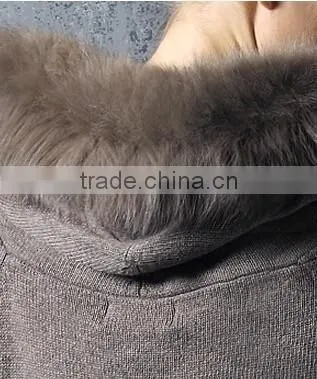 Stylish Merino Wool Sweater With Raccoon Fur photo-6