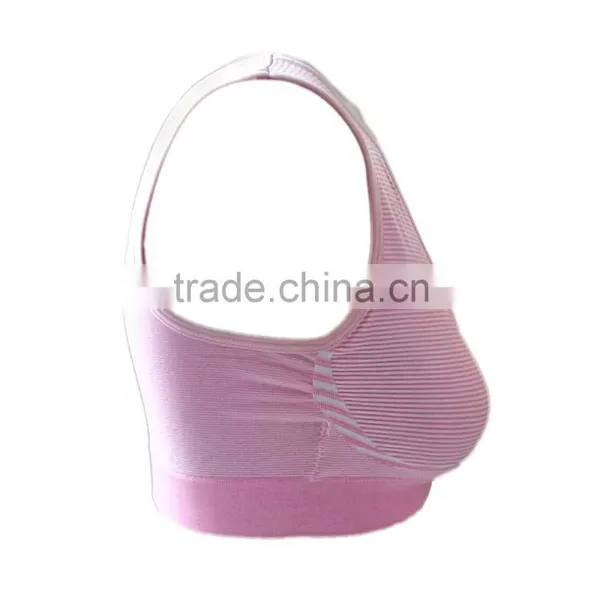 Ladies Orignal One PIece Plus Size Yogawear Seamless Compresssion Stripes Crossfit Sports Bra photo-3