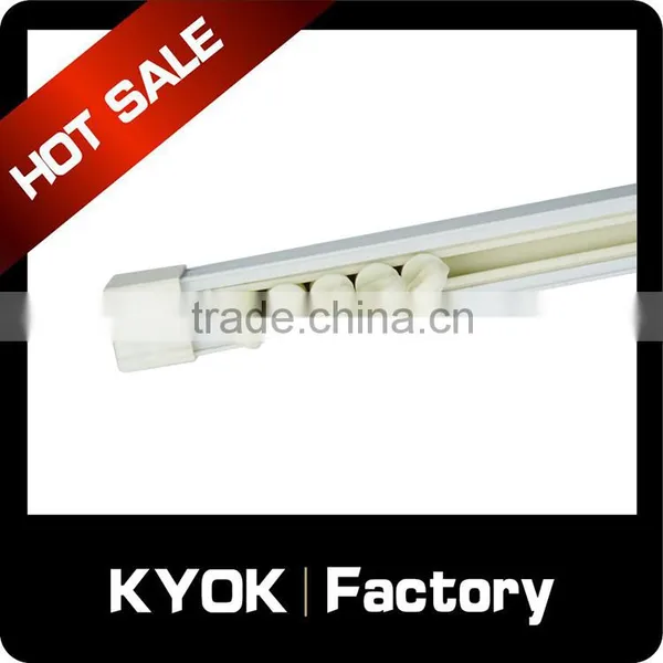 KYOK Wholesale Aluminum Ivory White Curtain Rail, Fixed Durable Curtain Track, Plastic Curtain Rail Caps and Runners photo-2