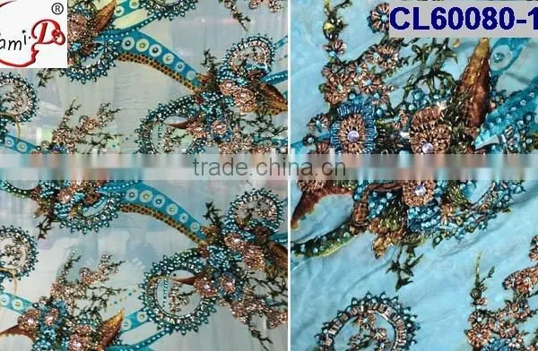 CL60080 Wholesale Top Quality Silk With Handmade Beads,high Glossy Silk Fabric