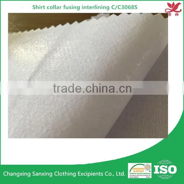 Cotton fabric woven interlining shirt collar fusing interlining C/C3068S