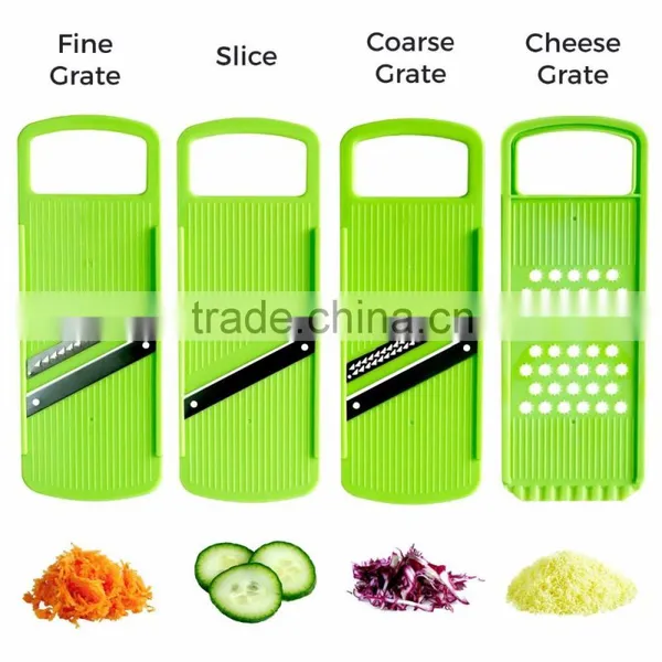 Mandoline Slicer With 4 Stainless Steel Blades, Vegetable Julienne Slicer, Hand Protector Versatile Kitchen Grater