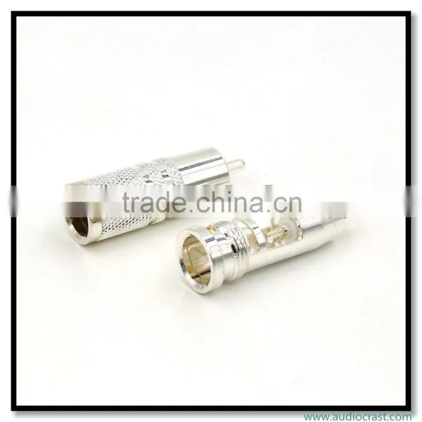 Customized Made Pure Copper Silver Plated RCA Audio Plug Connectors HIFI Tube Amplifier photo-5
