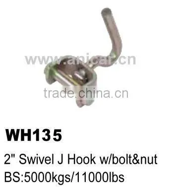 WH135 2" Swivel J Hook W/bolt&nut for Truck Tie Down