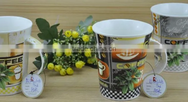 11OZ Abstract Flower Design Full Decal Print Tea Cups, Shiny Surface Porcelain Mug, KL5016-323A photo-5