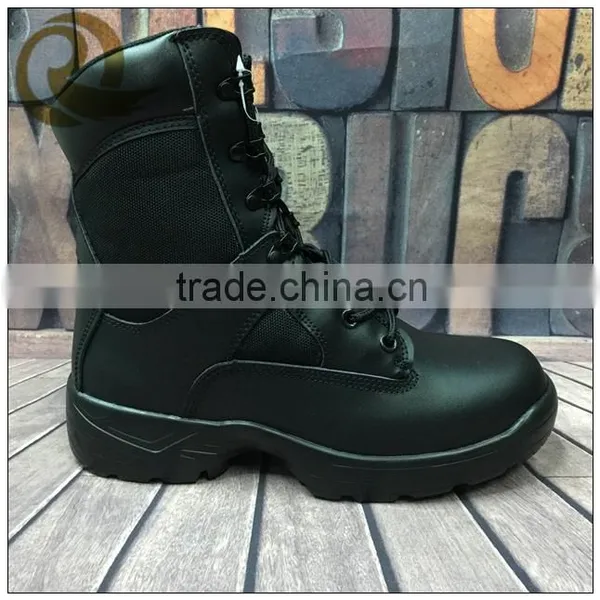 High Ankle Fashion Genuine Leather Black Military Combat Boots Army Safety Shoes photo-2